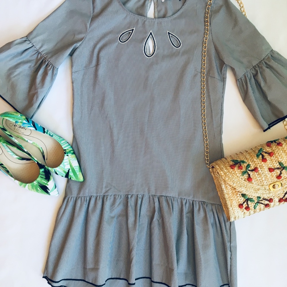 🎉BOGO🎉 Potter’s Pot Striped Drop Waist Dress